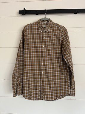 J. Crew Brown Plaid Button-Down Shirt